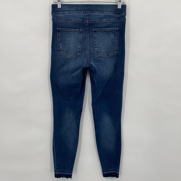 Spanx Distressed Ankle Skinny Jeans Medium Wash Pull On Stretchy Casual Size M - Picture 10 of 12